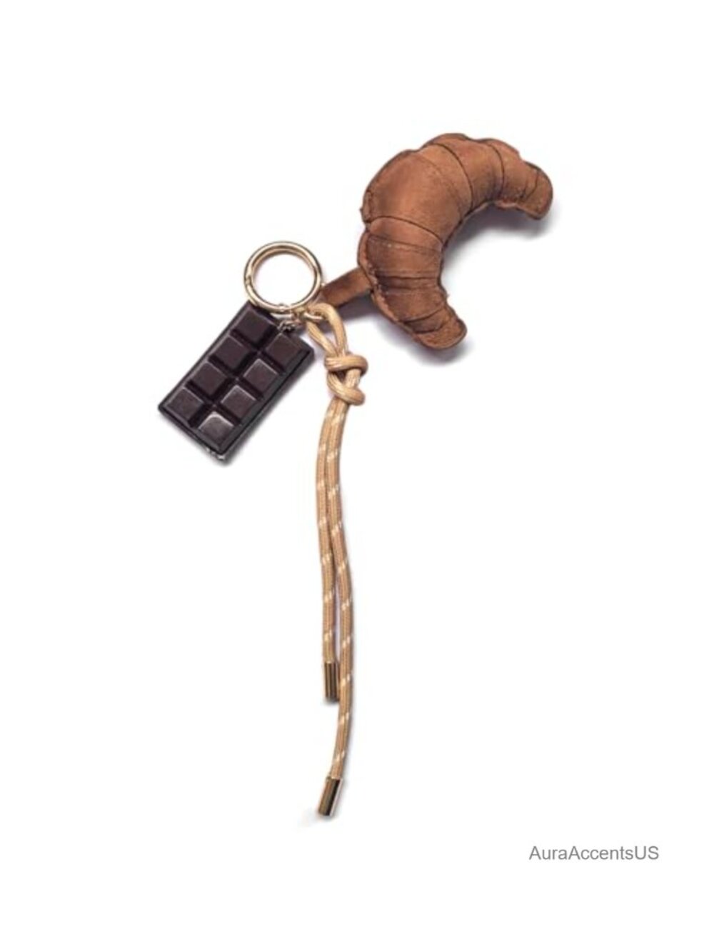 Mini Croissant Backpack Keychain Charm, Cute Key Chain for Bag Purse Handbag